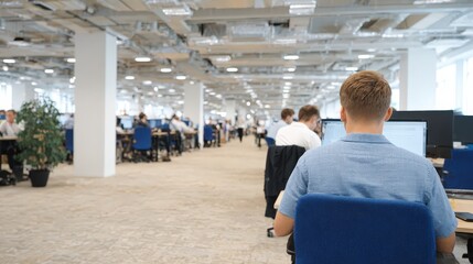 Modern corporate work open office