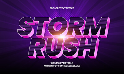 storm rush editable text effect with a race and finish text style