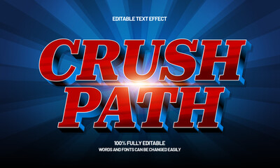 crush path editable text effect with a race and finish text style