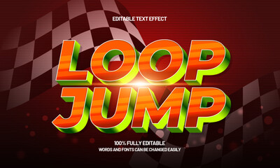 loop jump editable text effect with a race and finish text style