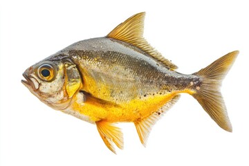 pomfret fish isolated on white
