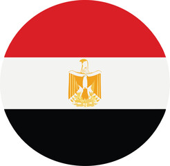 Egypt National Flag Round Icon