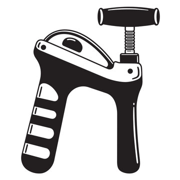 black and white hand grip strengthener clip art preview