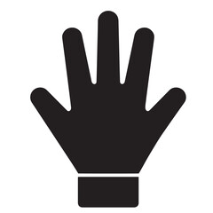 Fototapeta premium Black and white vector illustration of a hand showing a palm with fingers outstretched