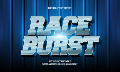 race burst editable text effect with a race and finish text style