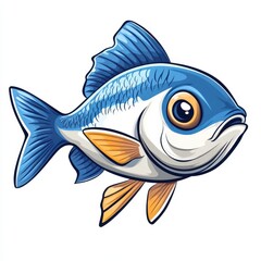 Bright blue fish swims gracefully through a vibrant underwater environment filled with colorful corals and marine plants