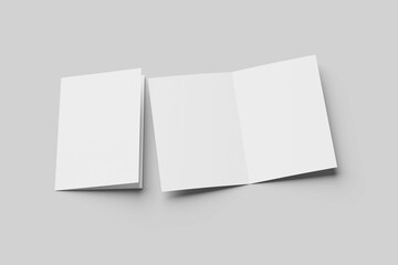 Blank Minimalist Bifold Card Mockup with Soft Shadow
