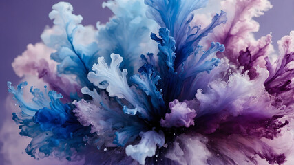 Abstract Artistic Display of Blues and Purples