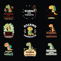Back to school dinosaur t shirt designs collection