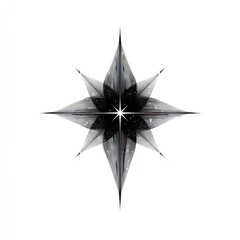 Intricate design of a symmetrical star shape created with fine lines on a white background