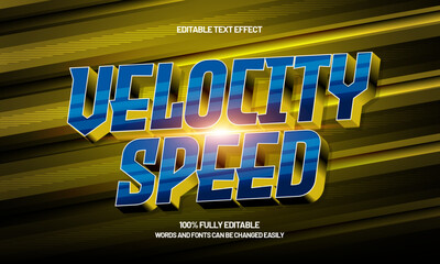 velocity speed editable text effect with a race and finish text style