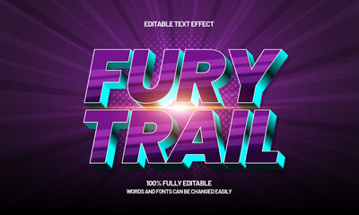fury trail editable text effect with a race and finish text style