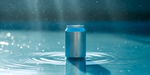 Unlabelled can above the water for mock up
