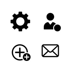 Simple Black User Interface Icons Set