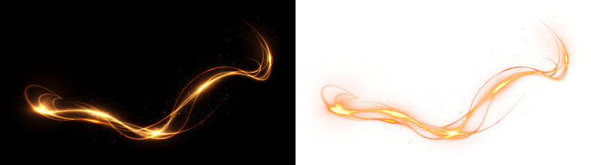 Glow, glowing, light, line, curve — this PNG effect combines gold yellow motion and ray dynamics....