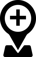 Obraz premium Hospital location icons. emergency services occupation. Health care position sign. pin sign symbols. global positioning system 