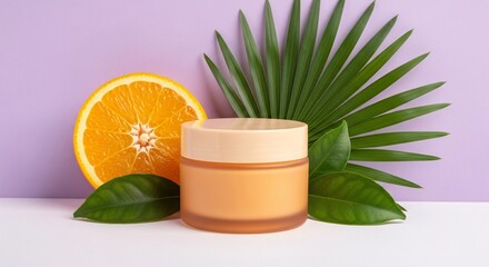 Organic skincare product with orange extract for healthy skin and natural beauty treatment routine