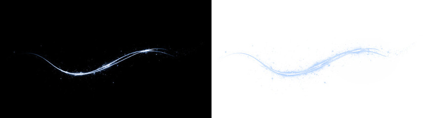 Light, swirl, blue, glow, magic — soft sparkling PNG Overlay with transparent background. Ideal for fantasy light effects, elegant motion, or shimmering decoration in design.