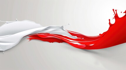Red and White Paint Splashes