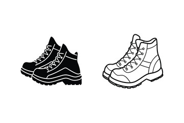 Black and white hiking boots footwear outdoor