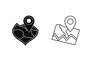 Map location pin icons marker navigation