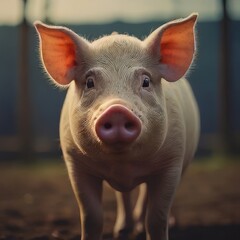 pig in a farm