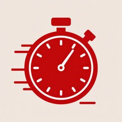 Stopwatch with speed lines indicating fast timing, perfect for sports and competitions, set against a plain background