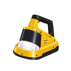 Fototapeta premium Portable yellow flashlight with a sleek design, ideal for outdoor adventures and emergencies