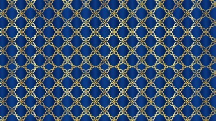Gold Geometric Pattern on Blue Background