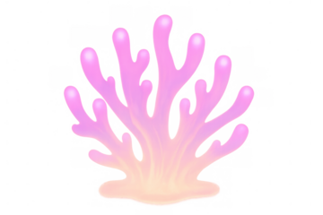 Pink coral featuring a transparent background, perfect for enhancing marine-themed projects and adding elegance to various designs