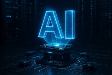 Artificial Intelligence concept featuring Generative AI and Large Language Models (LLM), symbolizing smart automation, data-driven processing, and futuristic AI technology
