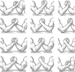 Ultimate Arm Wrestling Showdown: Powerful Muscle Strength Competition