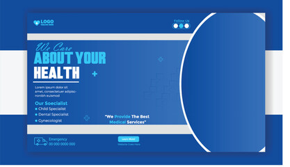 Naklejka premium WebModern Healthcare Services Presentation Template with Doctor and Medical Imagery