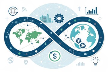 Global Technology Marketing Concept with Symbol of Infinity