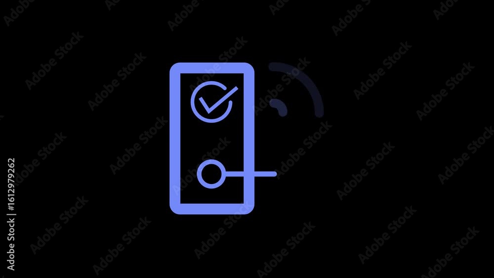 Poster smart home door lock verification process with wireless connection icon displayed