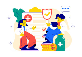 Prevention Healthcare Vector Illustration to Wellness, Keep People Healthy, and Reduce the Risk of Disease in a Flat Style Cartoon Background