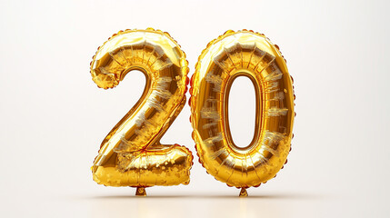 Gold number twenty balloons celebration party twenty years old