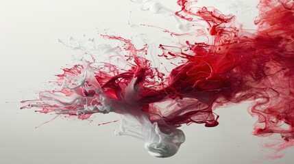 Red and White Ink Explosion