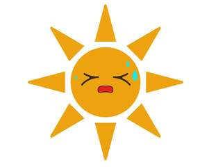 暑そうな太陽。炎天下。ベクターイラスト