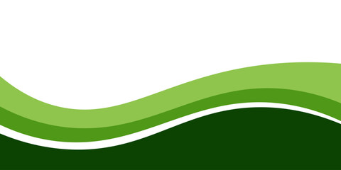 Abstract green wave background, Vector green line background curve element with white space for text and message design, overlapping layers.