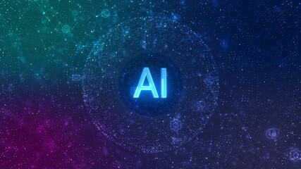 AI Technology Innovation cyber security technology database. IOT 5G Virtual Matrix matrix hi-tech digital data science encrypted, AI Big Data space cyberpunk network. VR Cyberspace. Crypto Currency 3D - Powered by Adobe