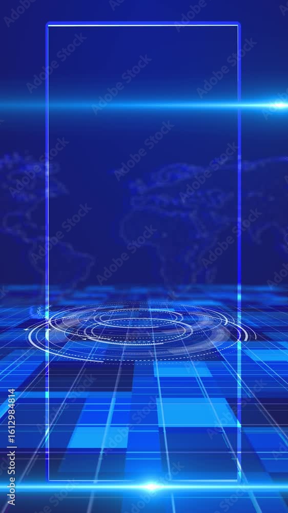 Aufkleber hud circle glowing blue light tech system innovation concept futuristic innovation cyber space techn