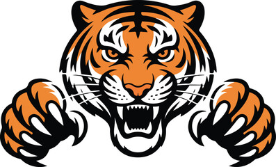 Angry Tiger Mascot Vector Illustration