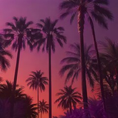 palm trees sunset