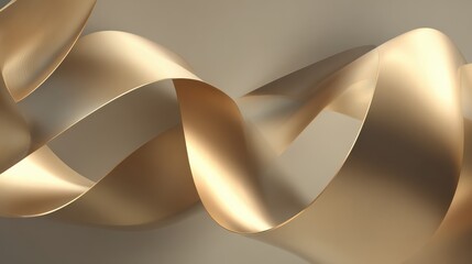 Elegant Curved Gold Ribbons on Soft Neutral Background