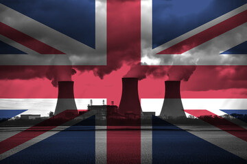 Nuclear Power Plant with British National Flag Overlay