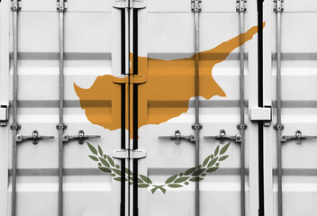 Shipping container with national flag overlay