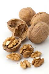 walnuts on a white