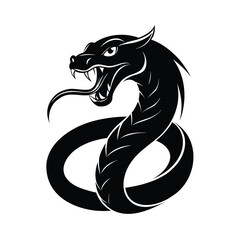 Dynamic black mamba snake ready to strike banner advertisement design