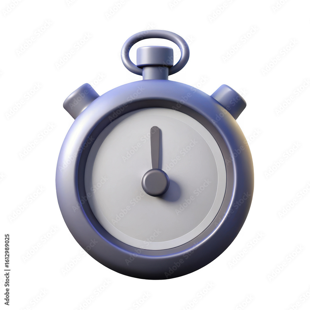Aufkleber 3d rendered stopwatch with subtle gradient isolated on transparent background